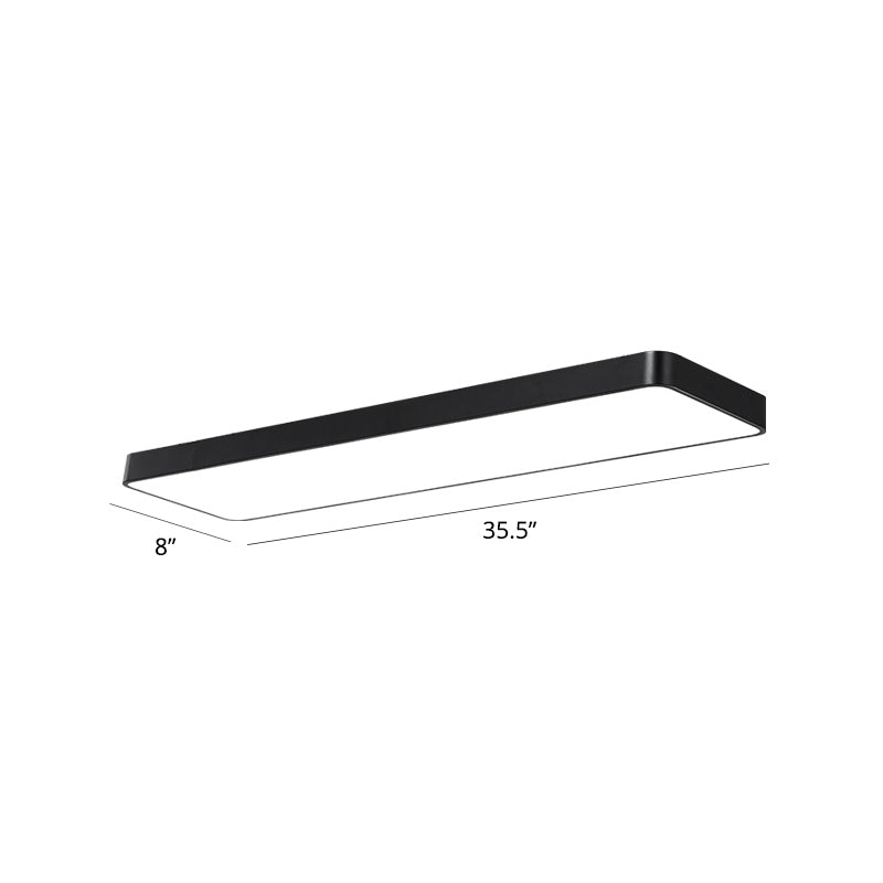 Luminaire encastré au plafond LED rectangulaire, éclairage nordique en acrylique pour bureau
