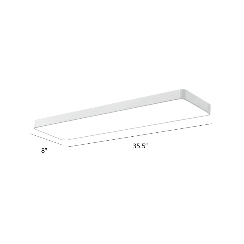 Luminaire encastré au plafond LED rectangulaire, éclairage nordique en acrylique pour bureau