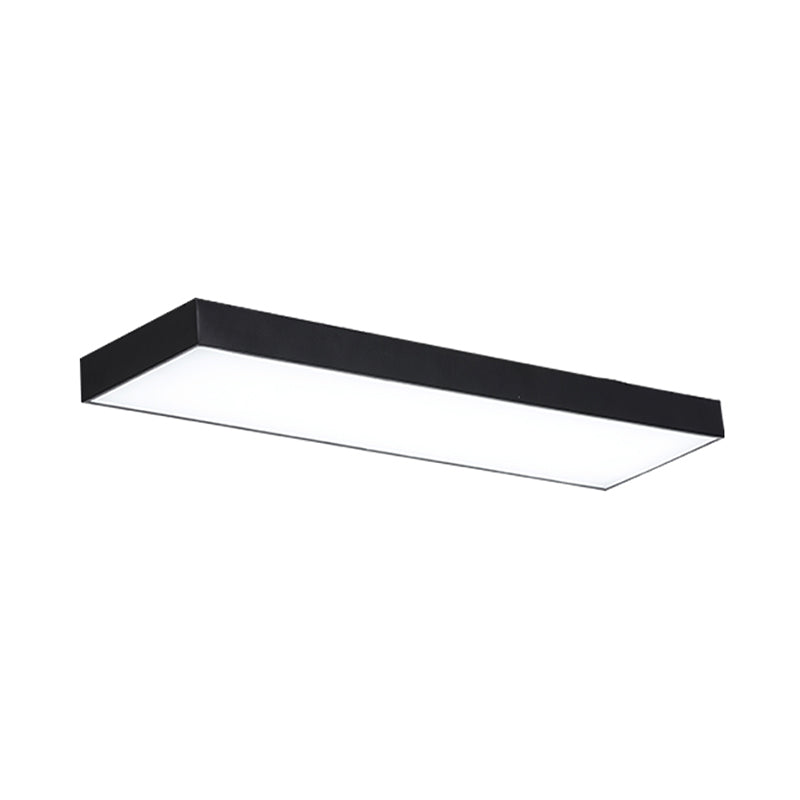 Simplicity Plafoniera da incasso rettangolare in metallo per ufficio a LED, apparecchio da incasso in nero