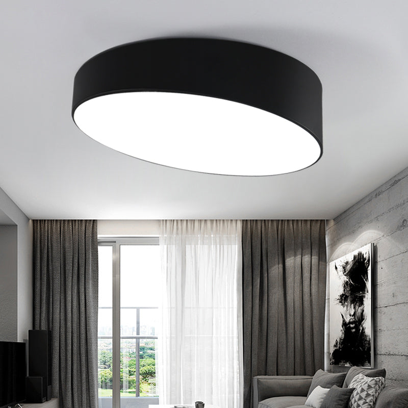 Oblique LED Flush Ceiling Light Nordic Metal Bedroom Flush Light Fixture with Round Acrylic Shade