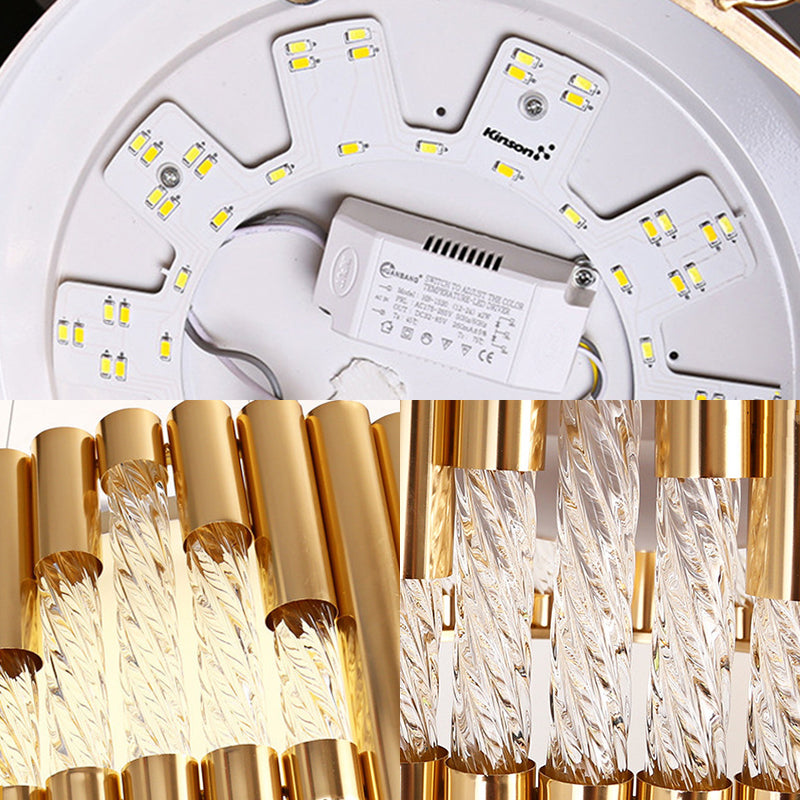 Iluminación de colgante metálico tubular sala de estar de oro led tradicional lámpara colgante