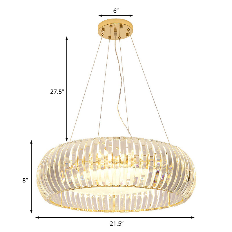 Minimal Globe Hanging Kronleuchterkristall 6 Lichter Wohnzimmer Anhängerleuchte in Gold