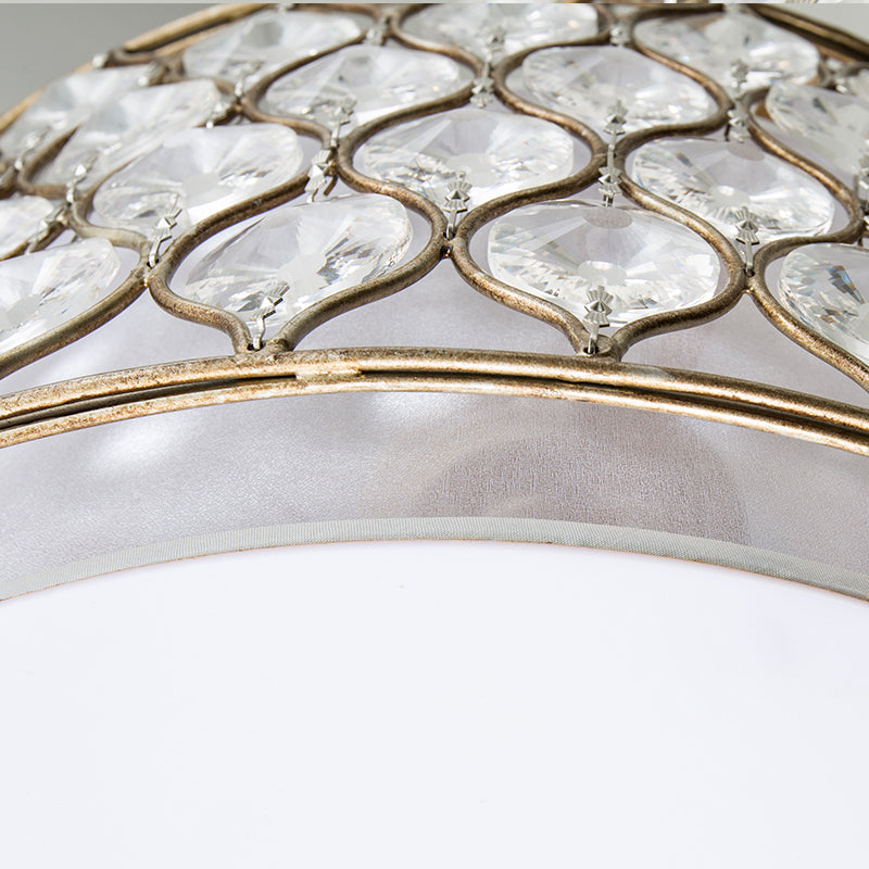 Marco de hierro de alambre de pollo Semi Flush Light Modern 3 Lights Lighting de techo de bronce con carcasa de cristal para corredor