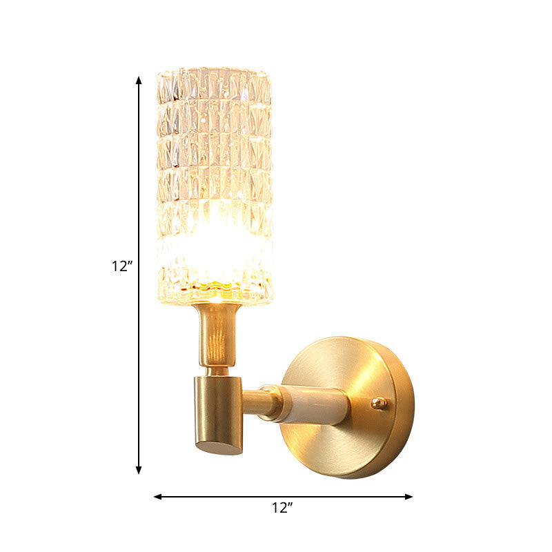 1 corridoio leggero Light Contemporary Style Oro Finitura Gold Sconcetto con bombola in vetro sfaccettato