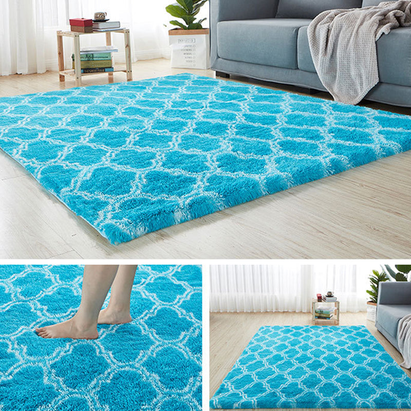 Comfortabele trellis print tapijt tapijt multolor eigentijds tapijt faux wol machine wasbaar anti-slip achterste huisdiervriendelijk kleed voor kamer