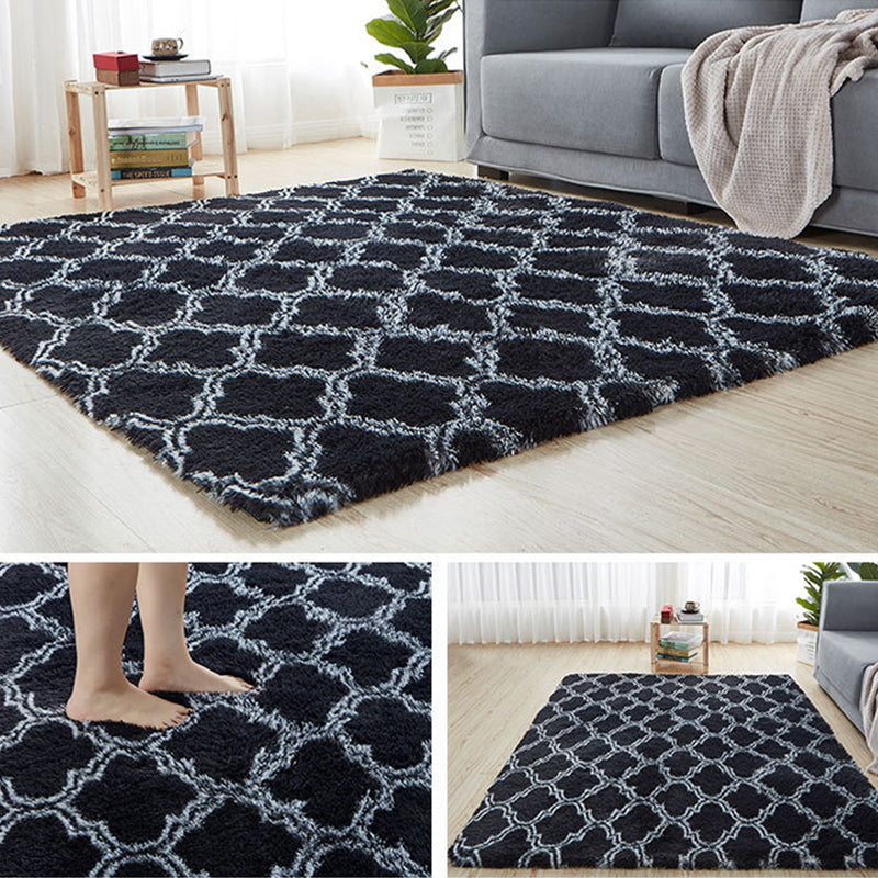 Comfortabele trellis print tapijt tapijt multolor eigentijds tapijt faux wol machine wasbaar anti-slip achterste huisdiervriendelijk kleed voor kamer