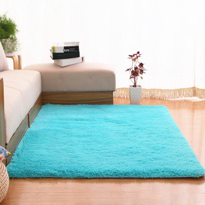 Multicolor Living Room Rug Casual Plain Rug Faux Wool Stain Resistant Non-Slip Backing Pet Friendly Rug