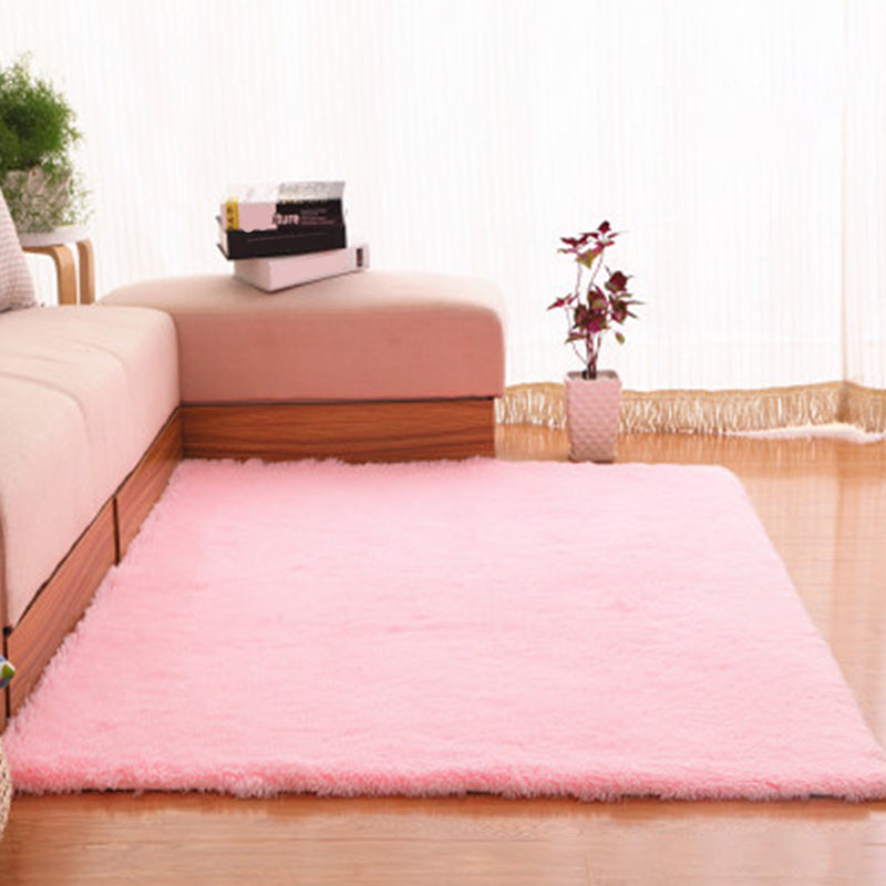 Multicolor Living Room Rug Casual Plain Rug Faux Wool Stain Resistant Non-Slip Backing Pet Friendly Rug