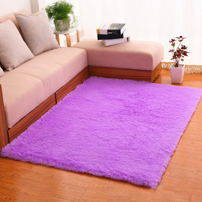 Multicolor Living Room Rug Casual Plain Rug Faux Wool Stain Resistant Non-Slip Backing Pet Friendly Rug