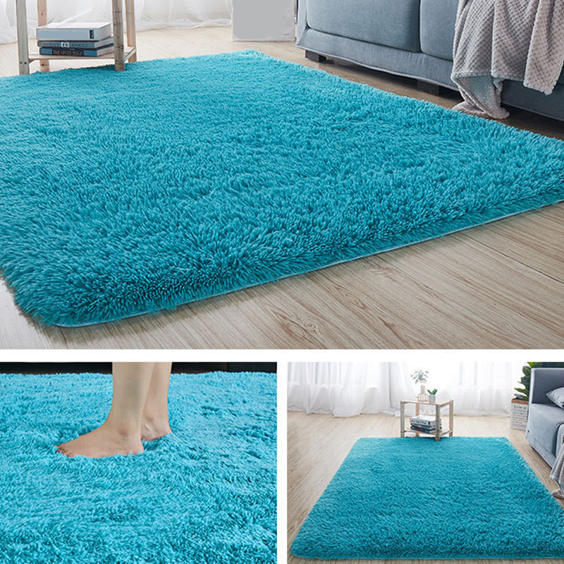 Comfort Solid Color Rug Multi-Color Scandinavian Carpet Plush Stain Resistant Anti-Slip Backing Machine Washable Rug for Home