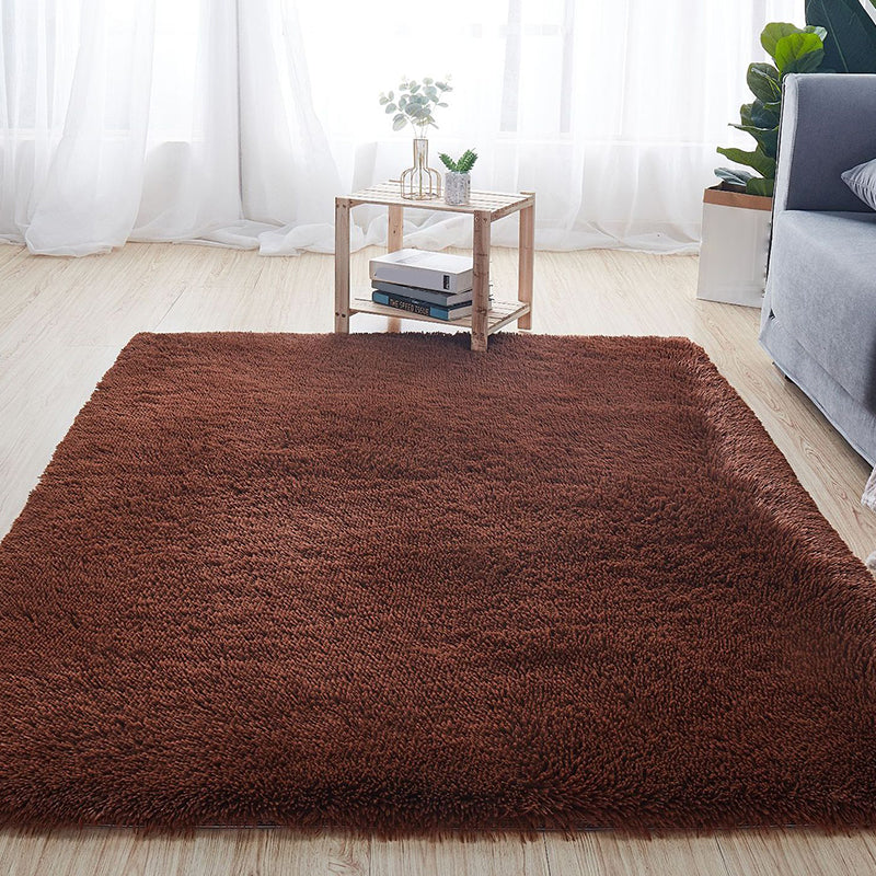Comfort Solid Color Rug Multi-Color Scandinavian Carpet Plush Stain Resistant Anti-Slip Backing Machine Washable Rug for Home