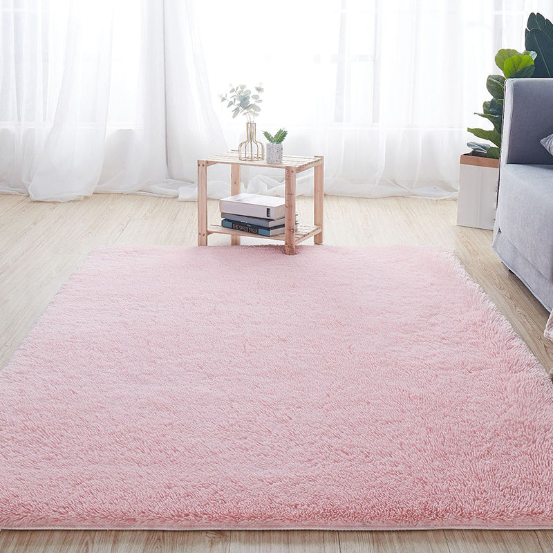 Comfort Solid Color Rug Multi-Color Scandinavian Carpet Plush Stain Resistant Anti-Slip Backing Machine Washable Rug for Home