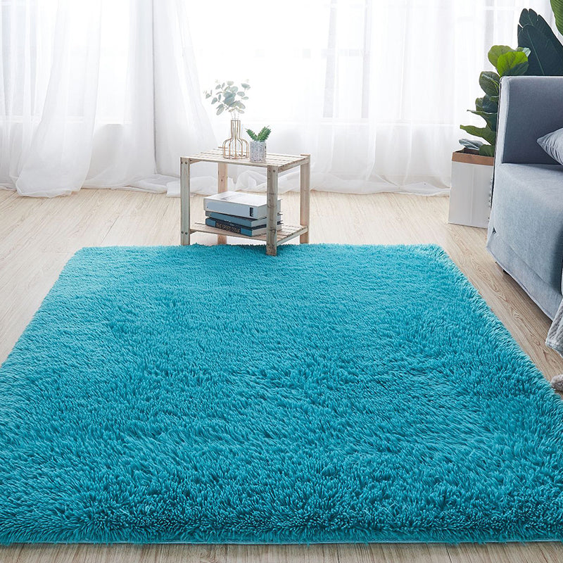 Comfort Solid Color Rug Multi-Color Scandinavian Carpet Plush Stain Resistant Anti-Slip Backing Machine Washable Rug for Home
