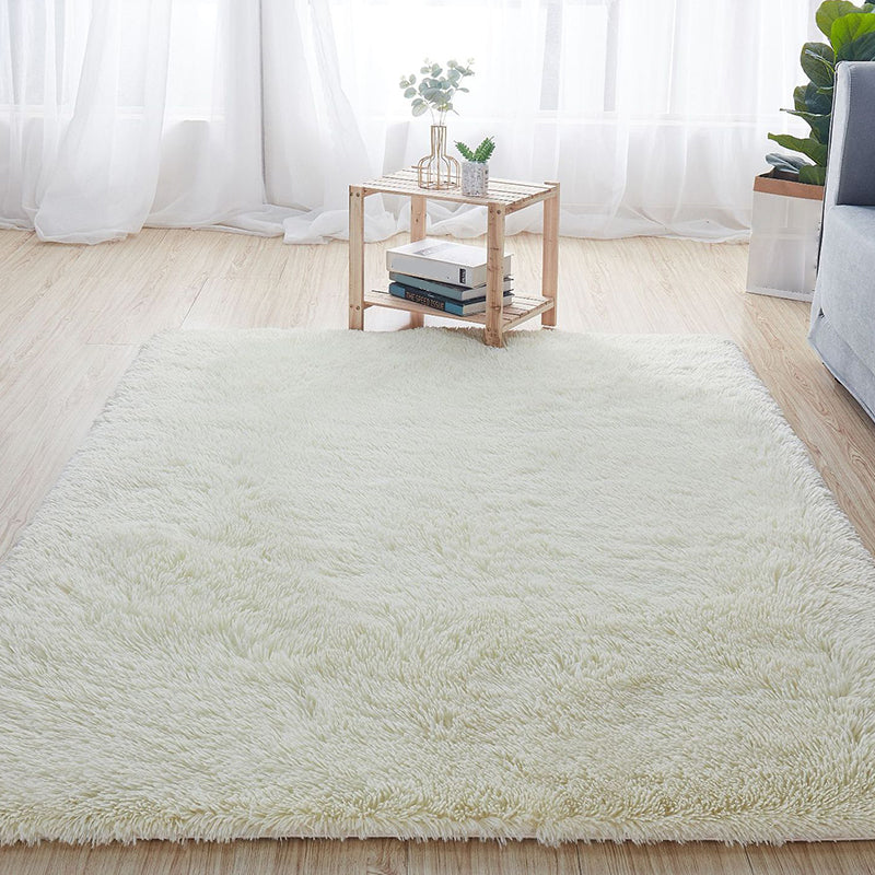Comfort Solid Color Rug Multi-Color Scandinavian Carpet Plush Stain Resistant Anti-Slip Backing Machine Washable Rug for Home