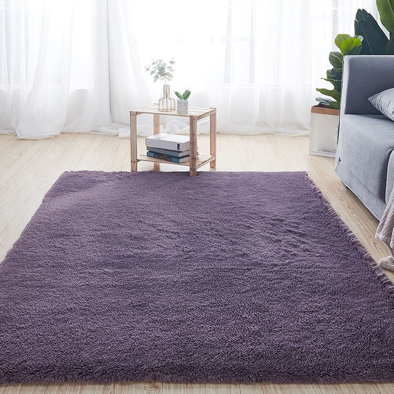 Comfort Solid Color Rug Multi-Color Scandinavian Carpet Plush Stain Resistant Anti-Slip Backing Machine Washable Rug for Home