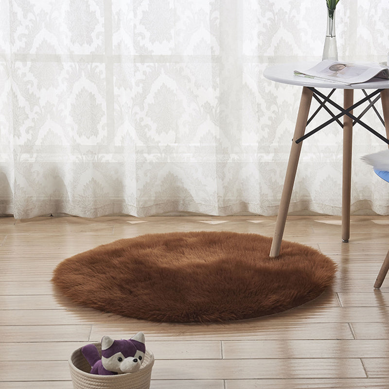Relaxing Nordic Rug Multi-Color Plain Carpet Easy Care Shaggy Rug for Girls Bedroom