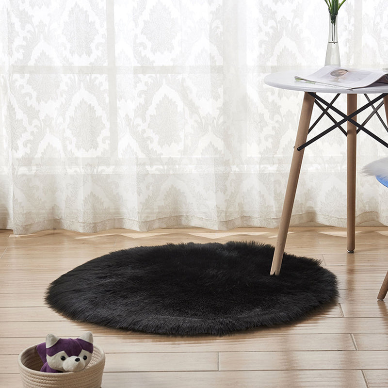 Relaxing Nordic Rug Multi-Color Plain Carpet Easy Care Shaggy Rug for Girls Bedroom