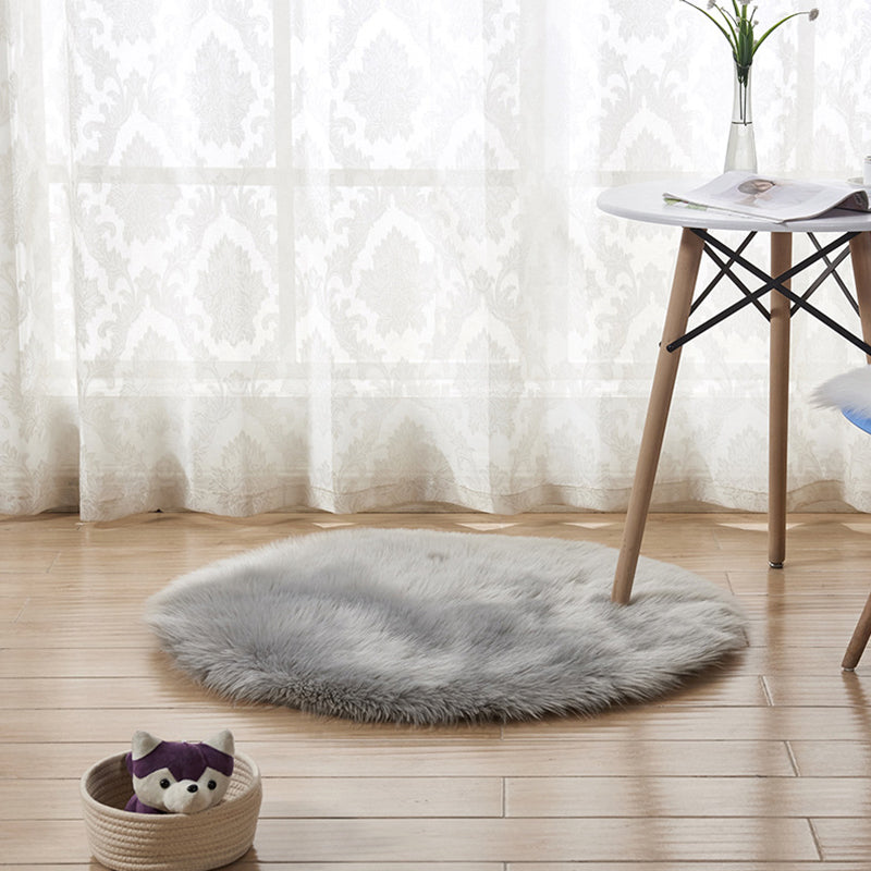 Relaxing Nordic Rug Multi-Color Plain Carpet Easy Care Shaggy Rug for Girls Bedroom