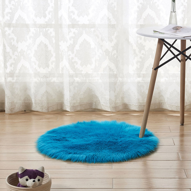 Relaxing Nordic Rug Multi-Color Plain Carpet Easy Care Shaggy Rug for Girls Bedroom