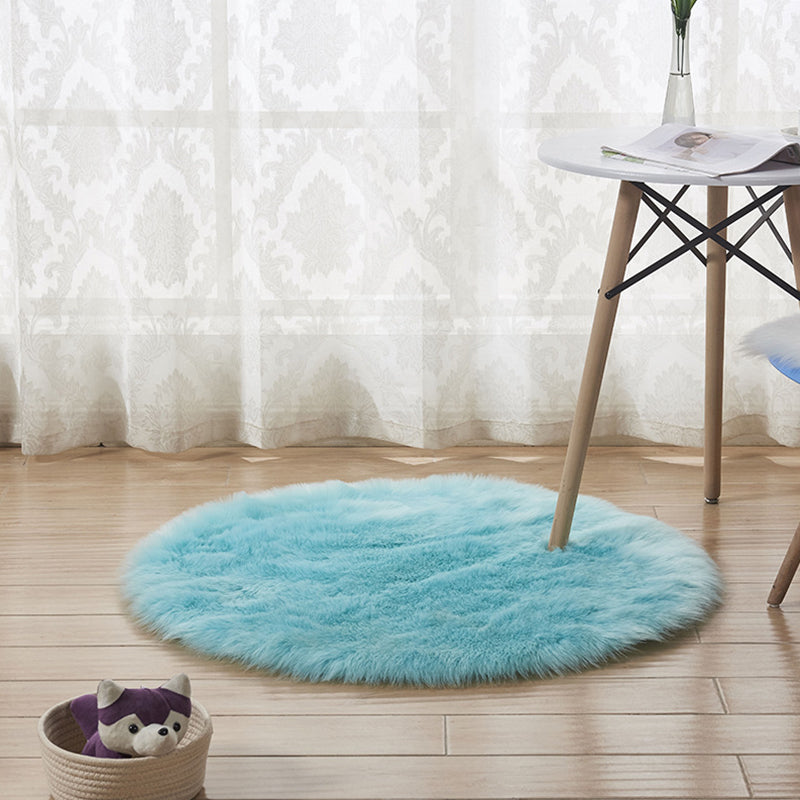 Relaxing Nordic Rug Multi-Color Plain Carpet Easy Care Shaggy Rug for Girls Bedroom