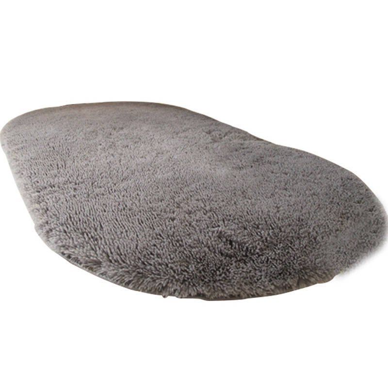 Minimalistischer Schlafzimmerteppich, mehrfarbig, einfarbig, zotteliger, schmutzabweisender, maschinenwaschbarer, rutschfester Teppich