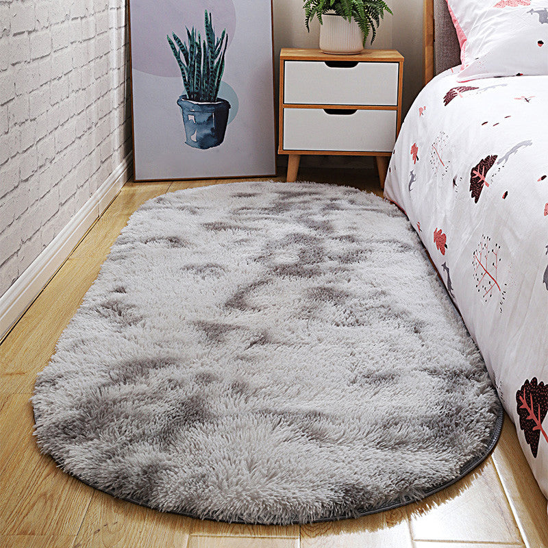 Casual Tie-Dye Rug Multi-Color Plush Carpet Machine Washable Anti-Slip Stain Resistant Rug for Bedroom
