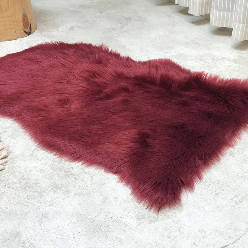 Warm effen kleurentapijt Veelkleurig tapijt in Scandinavische stijl Pluche Machinewasbaar functioneel tapijt voor slaapkamer