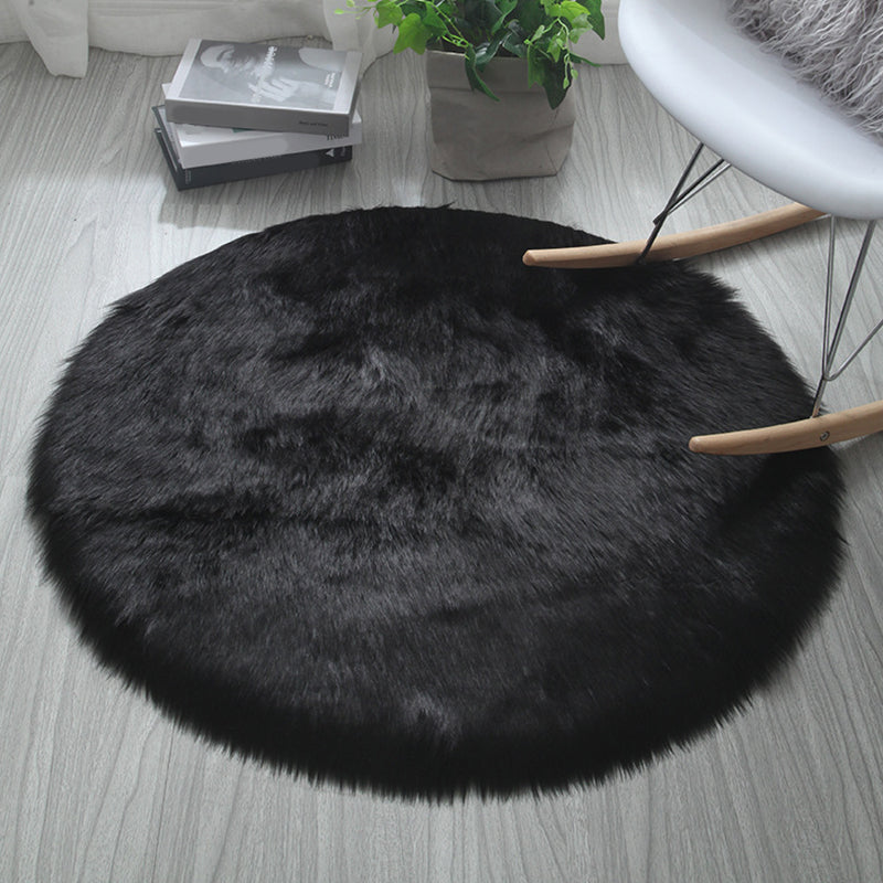 Silky Simplicity Rug Multi Color Plain Indoor Rug Pet Friendly Non-Slip Backing Washable Fluffy Rug for Sitting Room