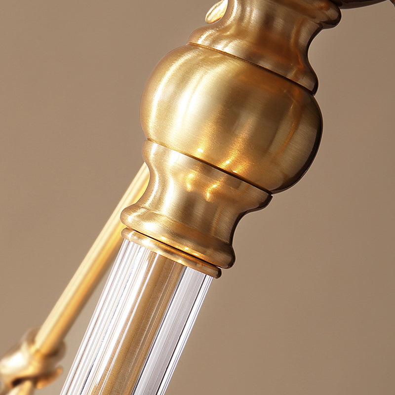 Azul 4 luces Montaje de techo de techo Luz de semi rascilla de tela tradicional para corredor