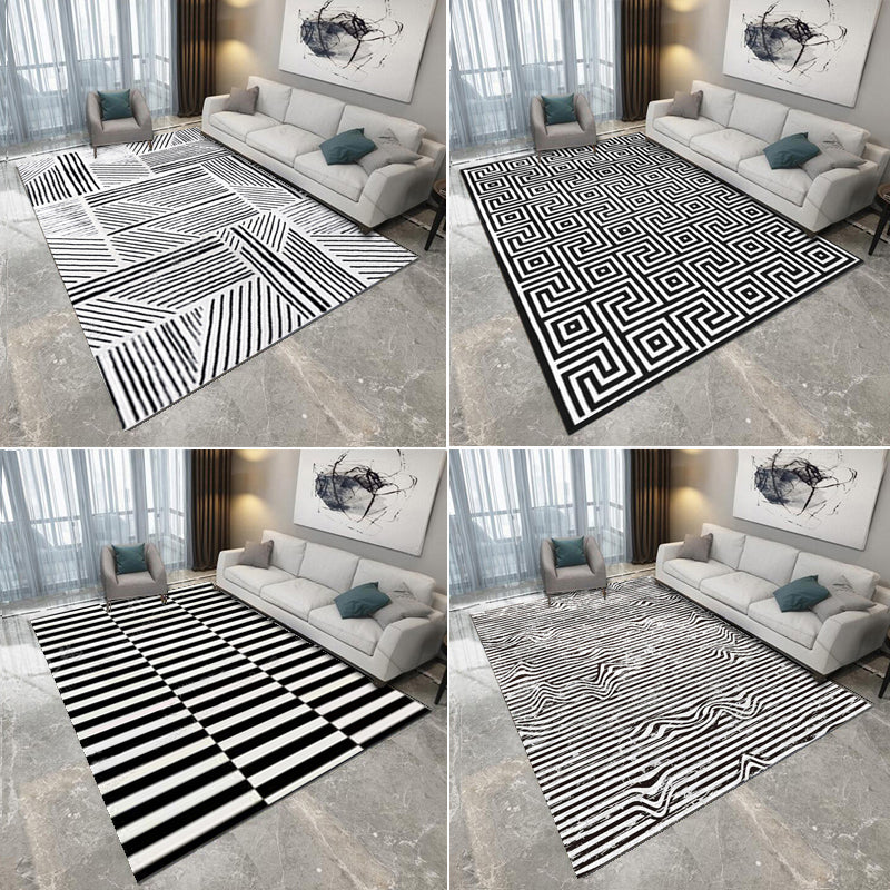 Environmental Geometric Rug Multi-Color Bohemian Carpet Synthetics Anti-Slip Machine Washable Pet Friendly Rug for Living Room