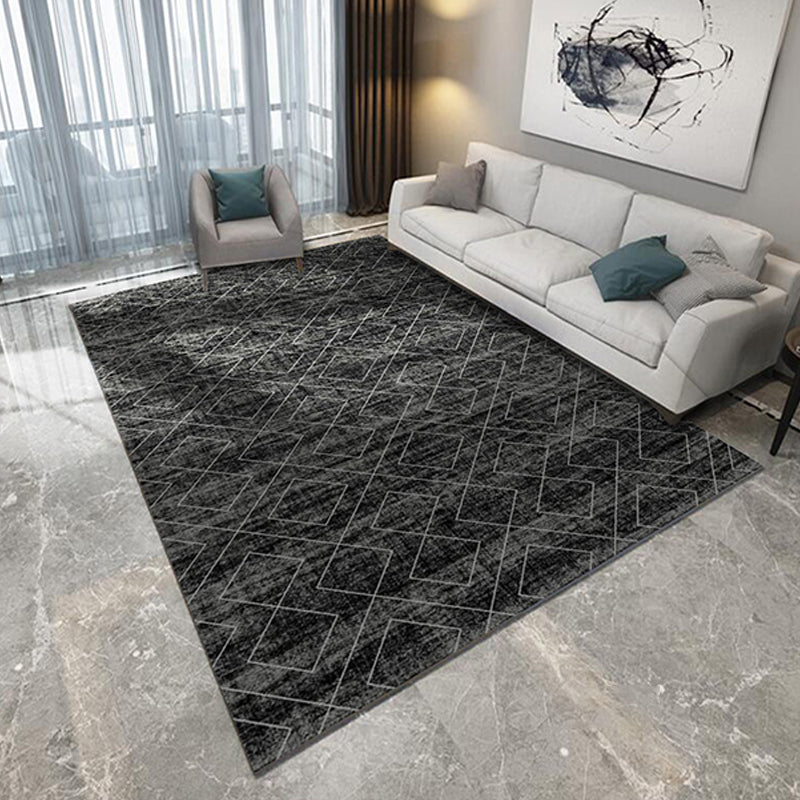 Environmental Geometric Rug Multi-Color Bohemian Carpet Synthetics Anti-Slip Machine Washable Pet Friendly Rug for Living Room