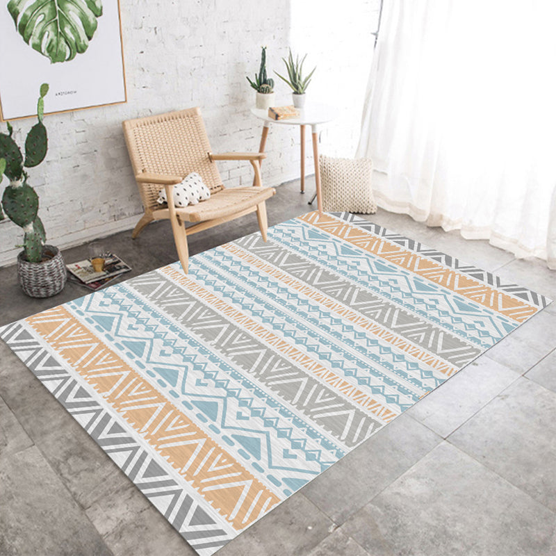 Rapis amérindien nostalgique tapis géométrique multicolo-couleur tapis de support antidérapant résistant antidérapant résistant pour la décoration