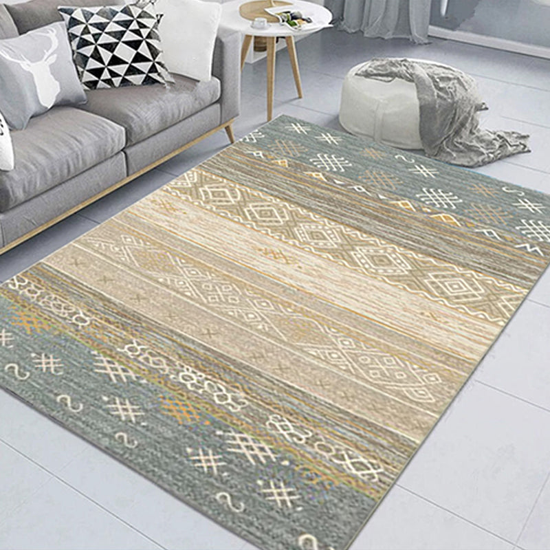 Rapis amérindien nostalgique tapis géométrique multicolo-couleur tapis de support antidérapant résistant antidérapant résistant pour la décoration