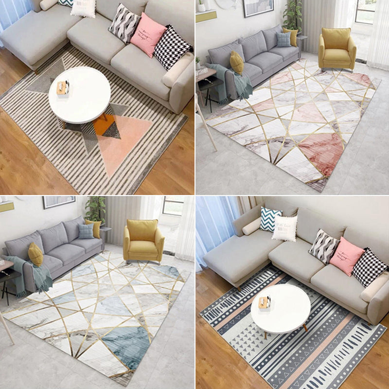 Rapis amérindien nostalgique tapis géométrique multicolo-couleur tapis de support antidérapant résistant antidérapant résistant pour la décoration