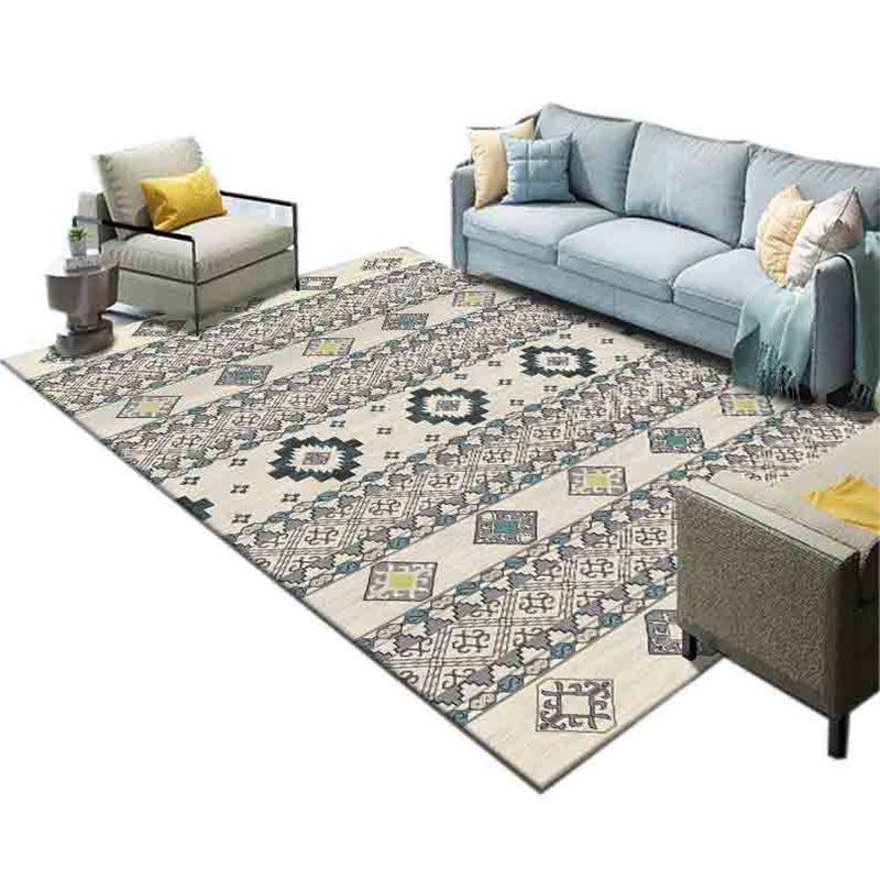 Festive Multicolor Print Rug Polypropylene Bohemian Area Rug Machine Washable Pet Friendly Non-Slip Rug for Drawing Room