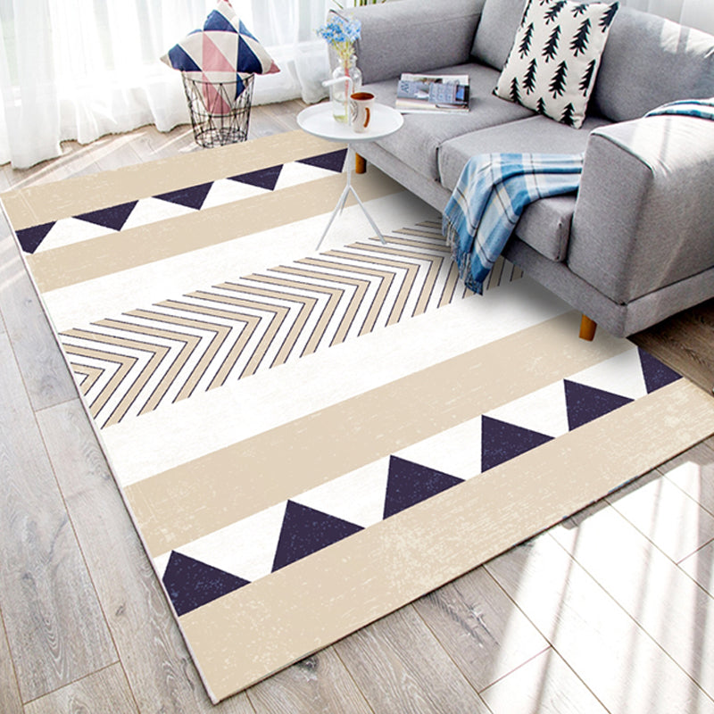 Southwestern Tribal Print Rug Multi Colored Polypropylene Rug Anti-Slip Pet Friendly Washable Rug for Family Room