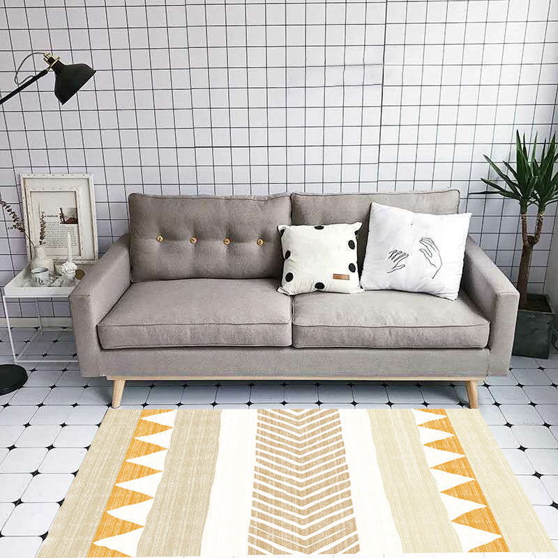 Southwestern Tribal Print Rug Multi Colored Polypropylene Rug Anti-Slip Pet Friendly Washable Rug for Family Room