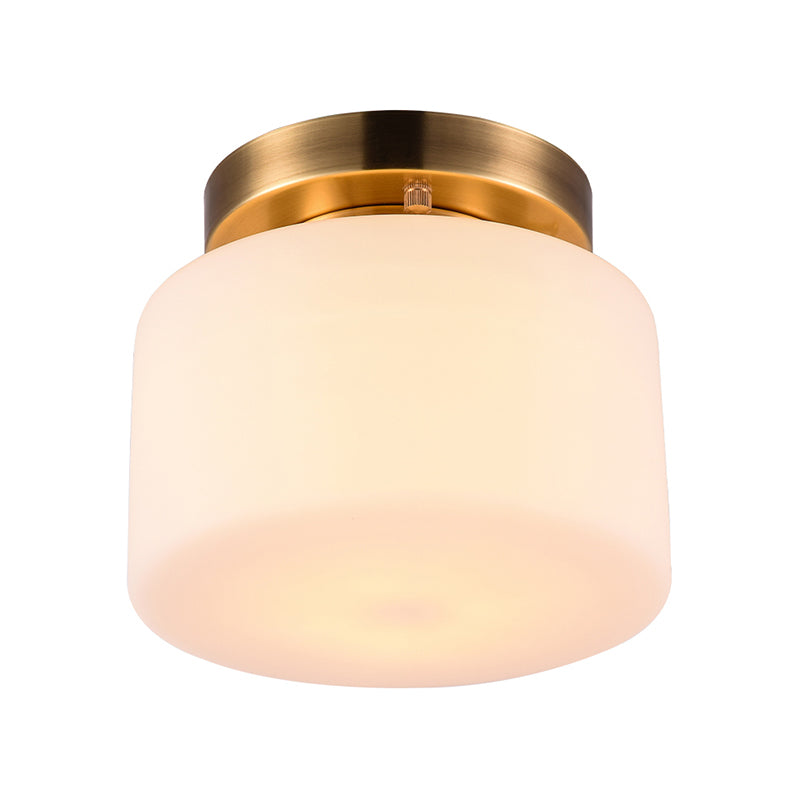 1 lampe fluorescente tambour traditionnel lustre en verre blanc pour salon