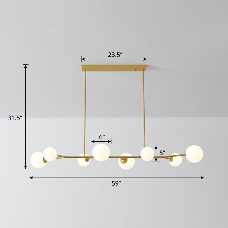 Molecular Island Ceiling Light Simplicity Opal Glass Dining Room Suspension Light Fixture