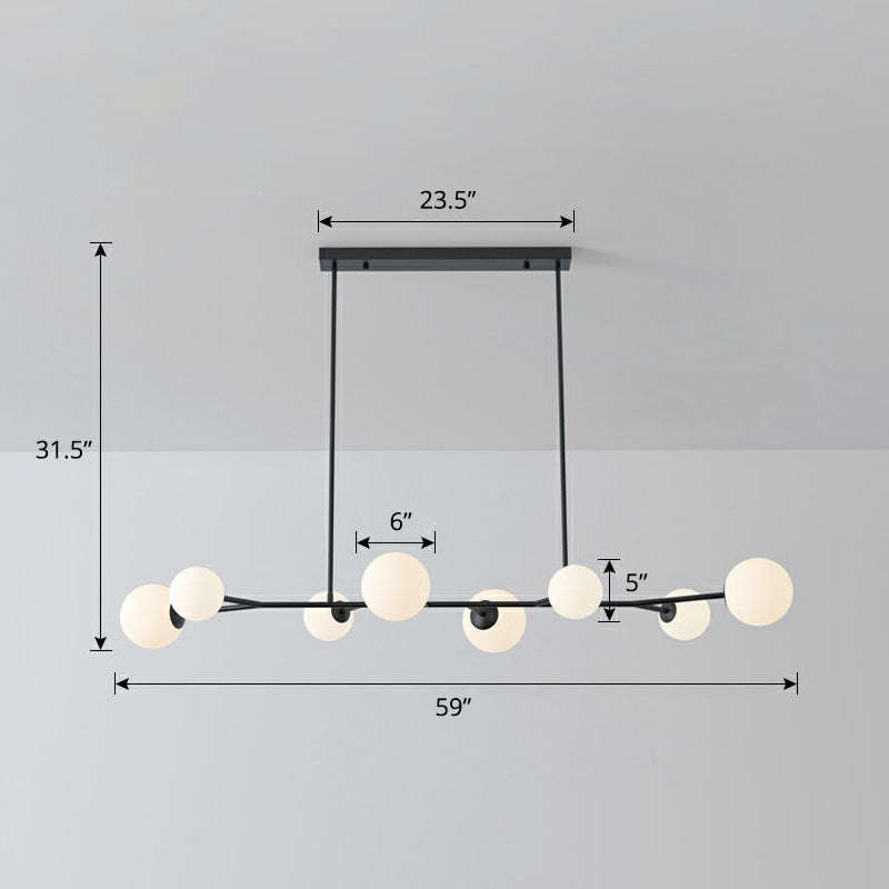 Molecular Island Ceiling Light Simplicity Opal Glass Dining Room Suspension Light Fixture