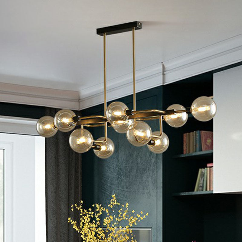 Sputnik Hanging Island Light Post-Modern Ball Glass Ceiling Pendant for Dining Room