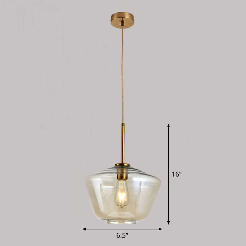 Gold Diamond Shaped Multi-Pendant Postmodern 3 Bulbs Blown Glass Hanging Ceiling Light