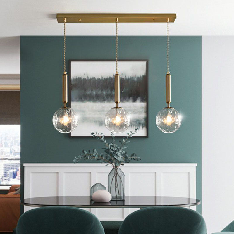 Cluster Ball Hanglamp Licht Simplicity Honeycomb Glass 3-Head Gold Finish Hanging Light