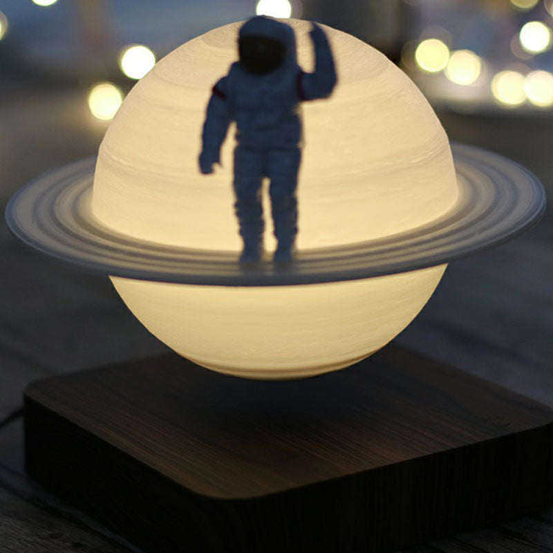 Lámpara de noche de planeta digital en 3D plástico creativo de plástico de 1 luces de mesa blanca para niños dormitorio
