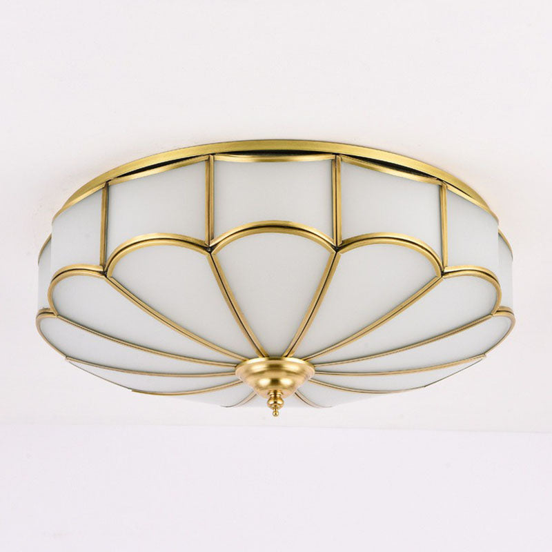 Scalloped Flush Ceiling Light Minimaliste White Glass Flush Mount Lighting Fixture