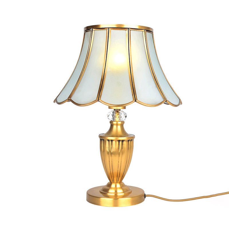 Lámpara de noche de tono de campana de latón vidrio biselado vintage 1 bombilla de la sala de estar iluminación