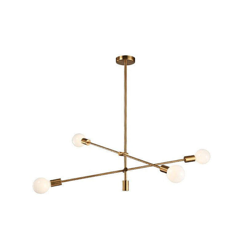 Design a bulbo esposto lampadario leggero Postmodern Metal Dining Sala Cipante con braccio a bordo regolabile