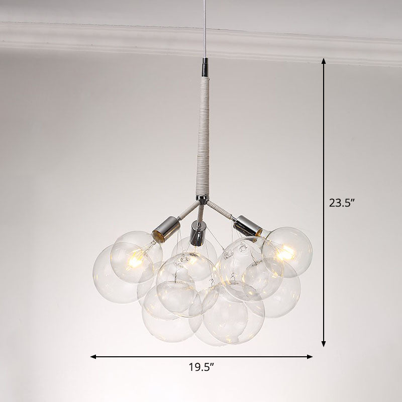 Bubble Chandelier Lighting Minimalist Transparent Glass Suspension Light for Living Room