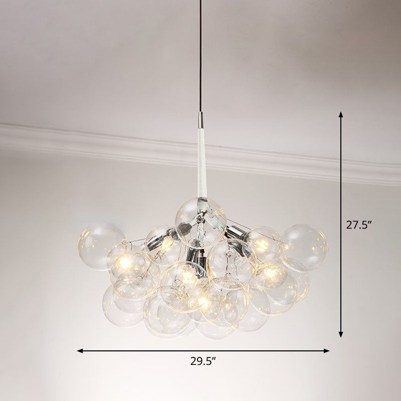 Bubble Chandelier Lighting Minimalist Transparent Glass Suspension Light for Living Room