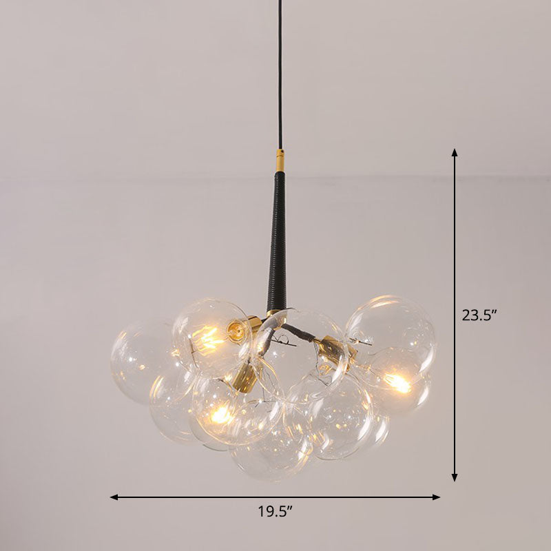 Bubble Chandelier Lighting Minimalist Transparent Glass Suspension Light for Living Room